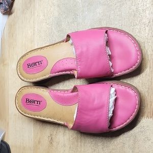 Born Pink Slide Sandal Size 8